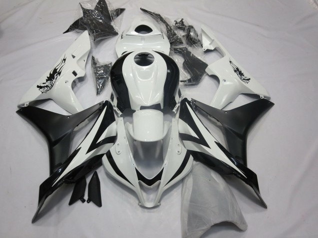 Carenagens Moto Honda CBR600RR 2007-2008 - Branco Preto Fosco OEM Estilo