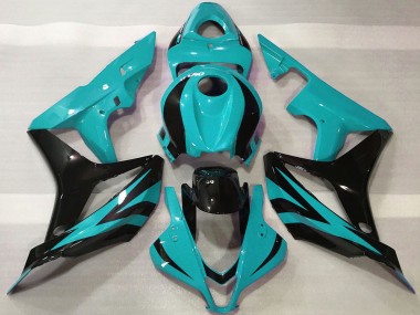 Carenagens Moto Honda CBR600RR 2007-2008 - Ciano Azul Preto Brilhante OEM Estilo