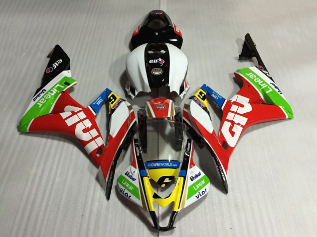 Carenagens Moto Honda CBR600RR 2007-2008 - Branco Vermelho Verde Amarelo Preto Brilhante Givi 6