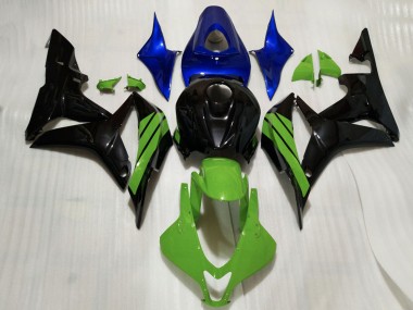 Carenagens Moto Honda CBR600RR 2007-2008 - Azul Verde Preto Brilhante