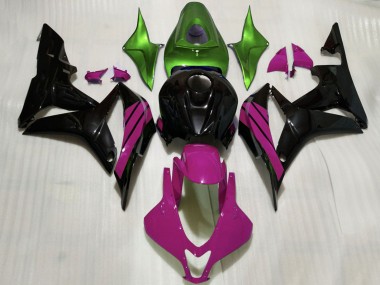 Carenagens Moto Honda CBR600RR 2007-2008 - Verde Rosa Preto Brilhante