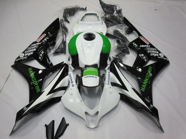 Carenagens Moto Honda CBR600RR 2007-2008 - Branco Verde Preto Brilhante Hannspree