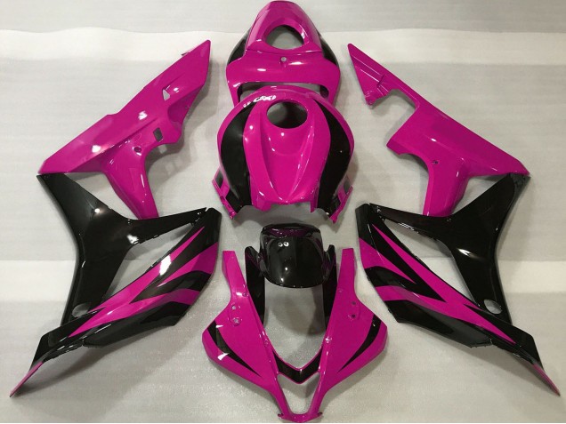 Carenagem Moto Honda CBR600RR 2007-2008 - Rosa Preto Brilhante OEM Estilo