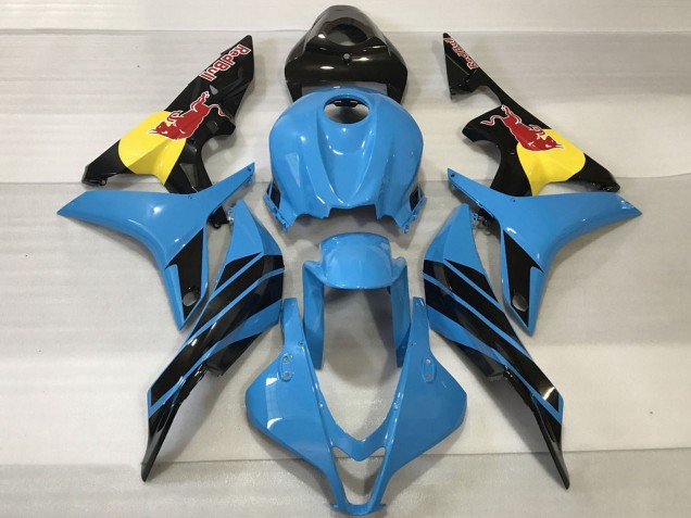Carenagens Moto Honda CBR600RR 2007-2008 - Azul Claro Amarelo Preto Brilhante Red Bull
