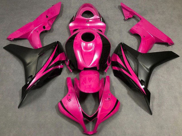 Carenagens Moto Honda CBR600RR 2007-2008 - Rosa Preto Fosco OEM Estilo