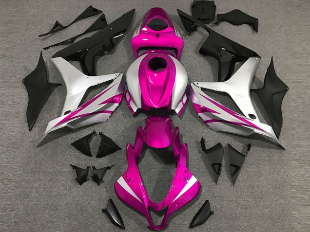 Carenagens Moto Honda CBR600RR 2007-2008 - Prata Rosa Preto Brilhante OEM Estilo