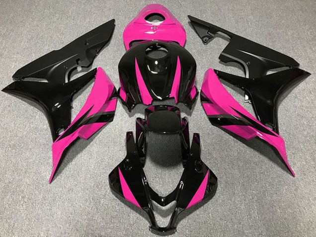 Carenagens Moto Honda CBR600RR 2007-2008 - Rosa Preto Brilhante Preto Fosco