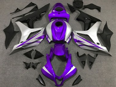 Carenagens Moto Honda CBR600RR 2007-2008 - Prata Roxo Preto Brilhante OEM Estilo