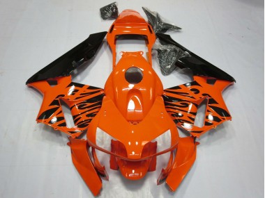 Carenagens Moto Honda CBR600RR 2003-2004 - Laranja Preto Brilhante Tribal