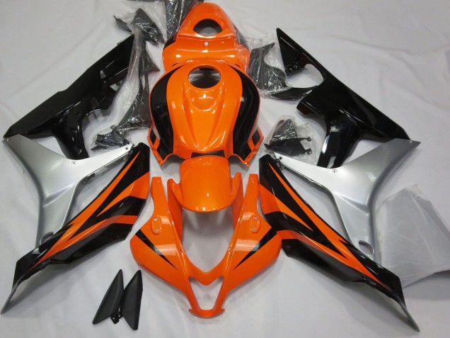 Carenagens Moto Honda CBR600RR 2007-2008 - Prata Laranja Preto Brilhante OEM Estilo