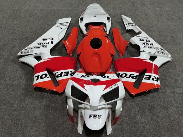 Carenagens Moto Honda CBR600RR 2005-2006 - Laranja Branco Vermelho Preto Brilhante Repsol Estilo