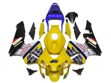 Carenagens Moto Honda CBR600RR 2003-2004 - Amarelo Azul Branco Preto Brilhante Nastro Azzurro 46