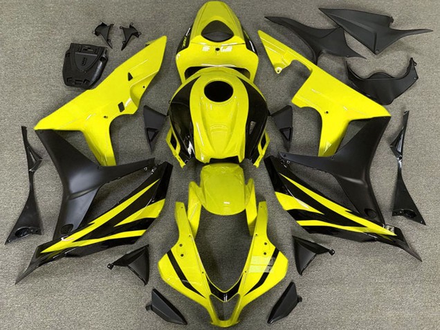 Carenagens Moto Honda CBR600RR 2007-2008 - Amarelo Preto Fosco OEM Estilo