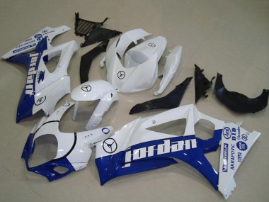 Carenagens Moto Suzuki GSXR 1000 2007-2008 - Branco Azul Jordan