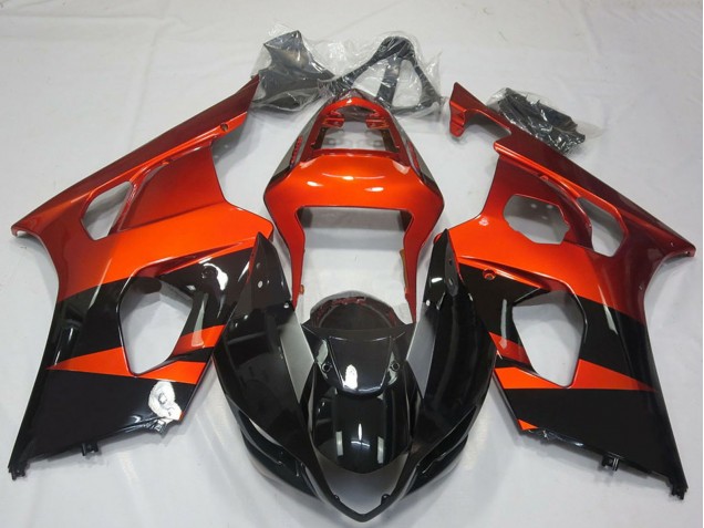 Carenagens Moto Suzuki GSXR 1000 2003-2004 - Burnt Laranja Preto Brilhante