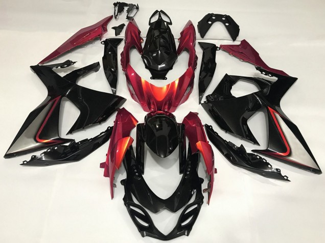 Carenagem Moto Suzuki GSXR 1000 2009-2016 - Preto Brilhante Vermelho