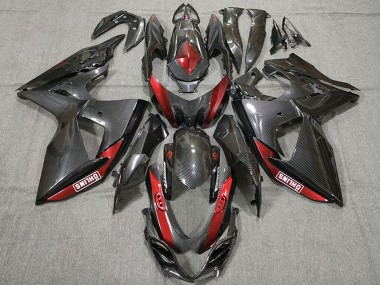 Carenagens Moto Suzuki GSXR 1000 2009-2016 - Fibra de Carbono Vermelho