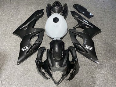 Carenagens Moto Suzuki GSXR 1000 2005-2006 - Fibra de Carbono Estilo Branco Brilhante
