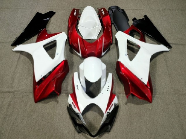 Carenagem Moto Suzuki GSXR 1000 2007-2008 - Branco Vermelho Preto