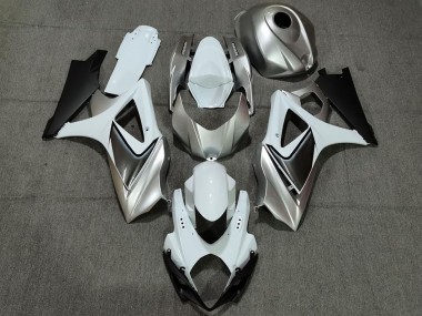 Carenagens Moto Suzuki GSXR 1000 2007-2008 - Branco Prata Preto
