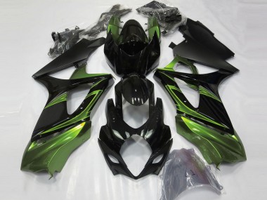 Carenagens Moto Suzuki GSXR 1000 2007-2008 - Preto Brilhante Verde