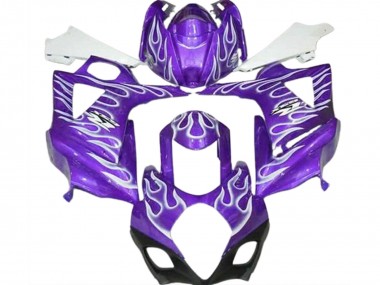 Carenagens Moto Suzuki GSXR 1000 2007-2008 - Roxo Branco Chama