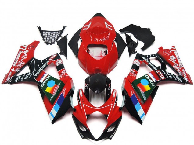 Carenagens Moto Suzuki GSXR 1000 2007-2008 - Vermelho Preto Azul Branco Amarelo