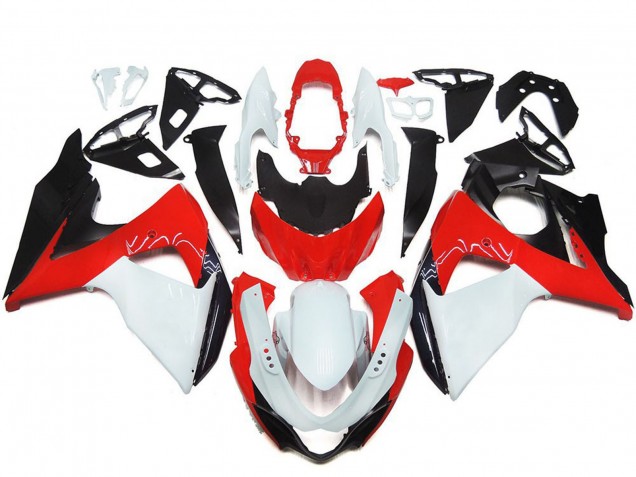 Kits Carenagem Moto Suzuki GSXR 1000 2009-2016 - Branco Vermelho Preto
