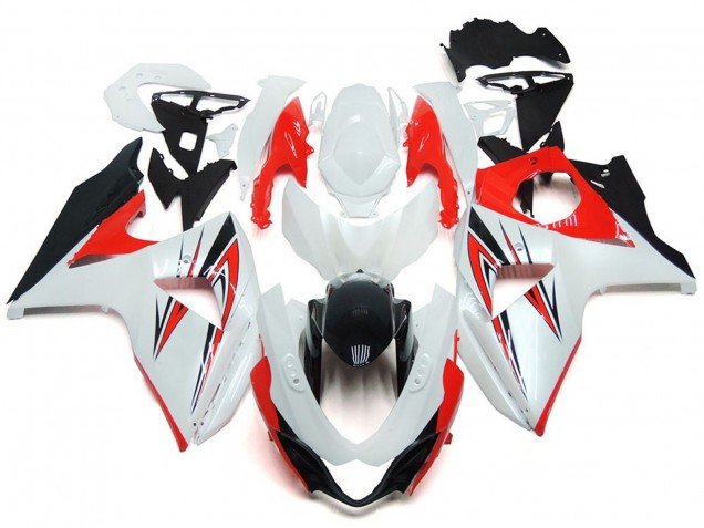 Carenagem Moto Suzuki GSXR 1000 2009-2016 - Branco Vermelho Preto