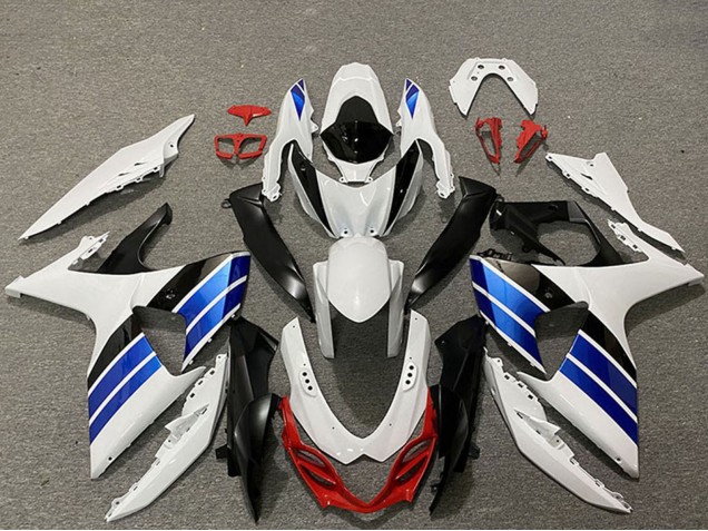 Carenagens Moto Suzuki GSXR 1000 2009-2016 - Branco Azul Vermelho Preto