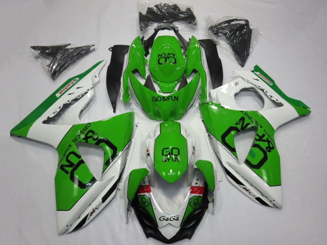 Carenagens Moto Suzuki GSXR 1000 2009-2016 - Branco Verde Go Fun