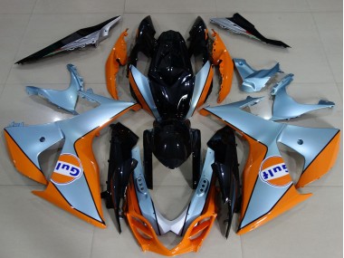 Carenagens Moto Suzuki GSXR 1000 2009-2016 - Azul Claro Laranja Preto Gulf