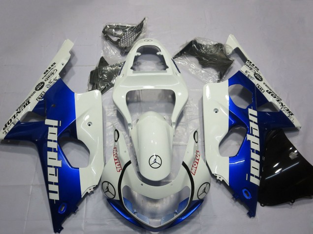 Carenagens Moto Suzuki GSXR 1000 2000-2002 - Branco Azul Jordan