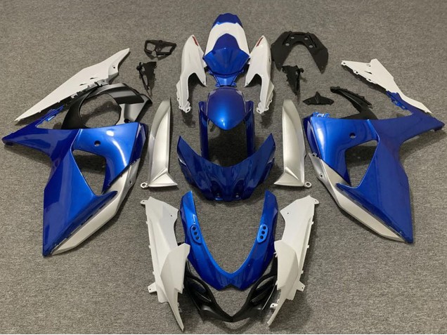 Carenagens Moto Suzuki GSXR 1000 2009-2016 - Branco Prata Azul