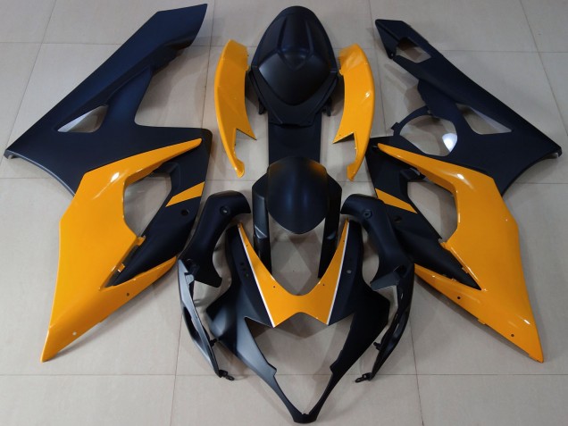 Carenagens Moto Suzuki GSXR 1000 2005-2006 - Preto Fosco Laranja Claro