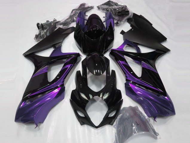 Carenagens Moto Suzuki GSXR 1000 2007-2008 - Preto Brilhante Roxo