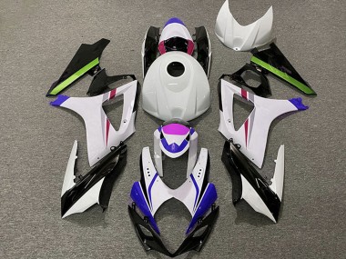 Carenagens Moto Suzuki GSXR 1000 2007-2008 - Branco Azul Verde Preto Corrida