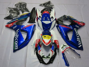 Carenagens Moto Suzuki GSXR 1000 2009-2016 - Branco Azul Amarelo Vermelho Voltcom 22