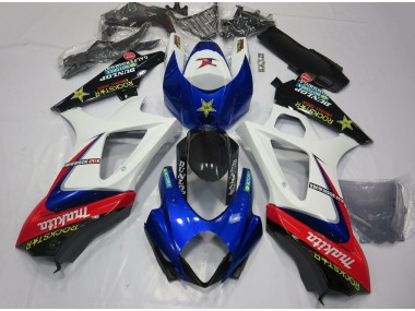 Carenagens Moto Suzuki GSXR 1000 2007-2008 - Branco Azul Vermelho Preto Rockstar