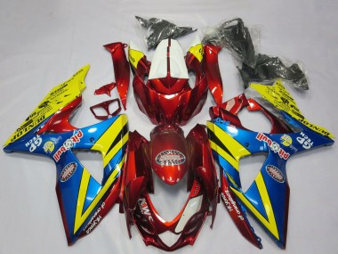 Carenagens Moto Suzuki GSXR 1000 2009-2016 - Amarelo Vermelho Azul