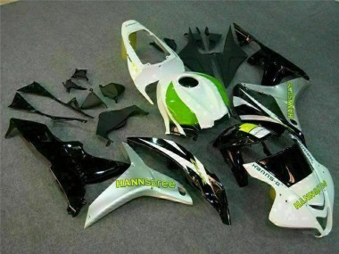 Carenagem Moto Honda CBR600RR 2007-2008 - Branco Verde Preto Brilhante Hannspree