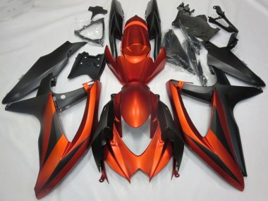 Carenagens Moto Suzuki GSXR 600 / GSXR 750 2008-2010 - Burnt Laranja Preto Fosco