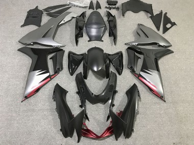 Carenagens Moto Suzuki GSXR 600 / GSXR 750 2011-2024 - Cinzento Prata Preto Brilhante