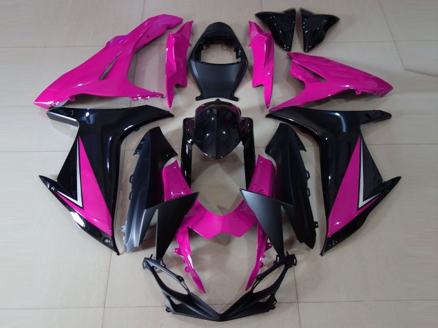 Carenagens Moto Suzuki GSXR 600 / GSXR 750 2011-2024 - Rosa Preto Brilhante Preto Fosco