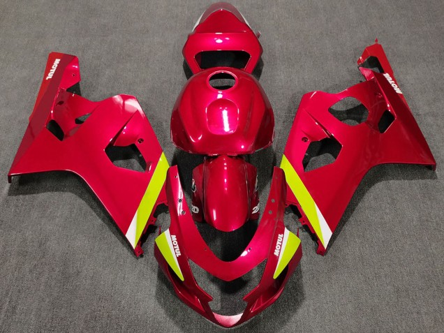 Carenagens Moto Suzuki GSXR 600 / GSXR 750 2004-2005 - Vermelho Amarelo Branco