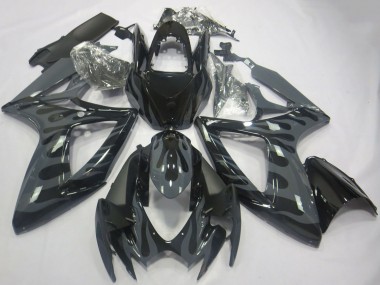 Carenagens Moto Suzuki GSXR 600 / GSXR 750 2006-2007 - Cinzento Preto Chama