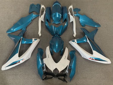 Carenagens Moto Suzuki GSXR 600 / GSXR 750 2008-2010 - Branco Azul Claro OEM Estilo