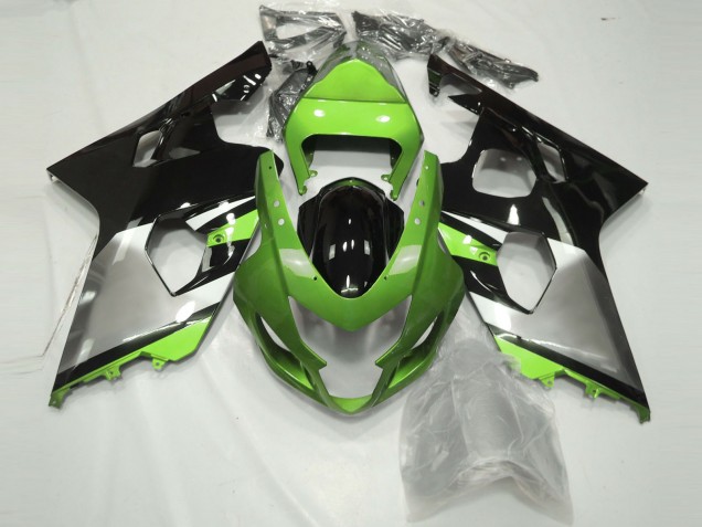 Carenagens Moto Suzuki GSXR 600 / GSXR 750 2004-2005 - Verde Prata Preto Brilhante