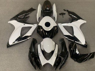 Carenagens Moto Suzuki GSXR 600 / GSXR 750 2006-2007 - Branco Preto Brilhante