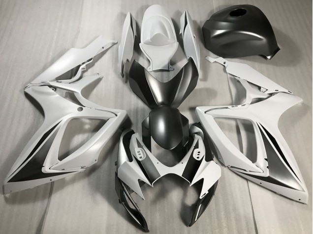 Carenagens Moto Suzuki GSXR 600 / GSXR 750 2006-2007 - Branco Cinzento Preto Fosco